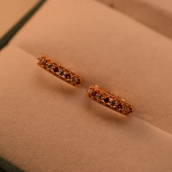 Stylish Design Gold Plated Crystal Stones Earrings For Girls/women