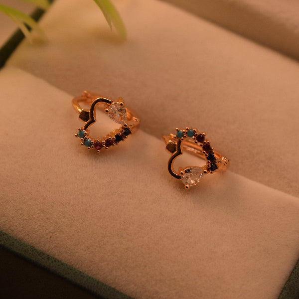 Elegant Design Gold Plated Crystal Stones Earrings For Girls/women