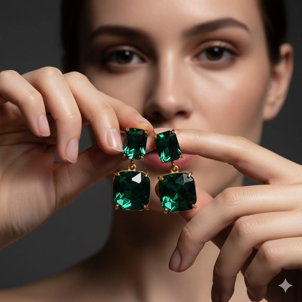 Charming Design Gold Plated Crystal Stones Earrings For Girls/women