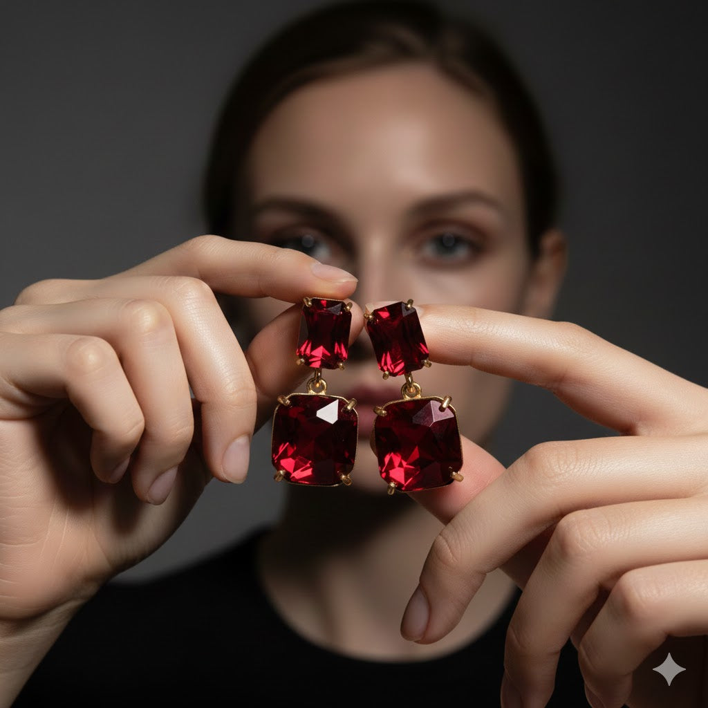 Charming Design Gold Plated Crystal Stones Earrings For Girls/women