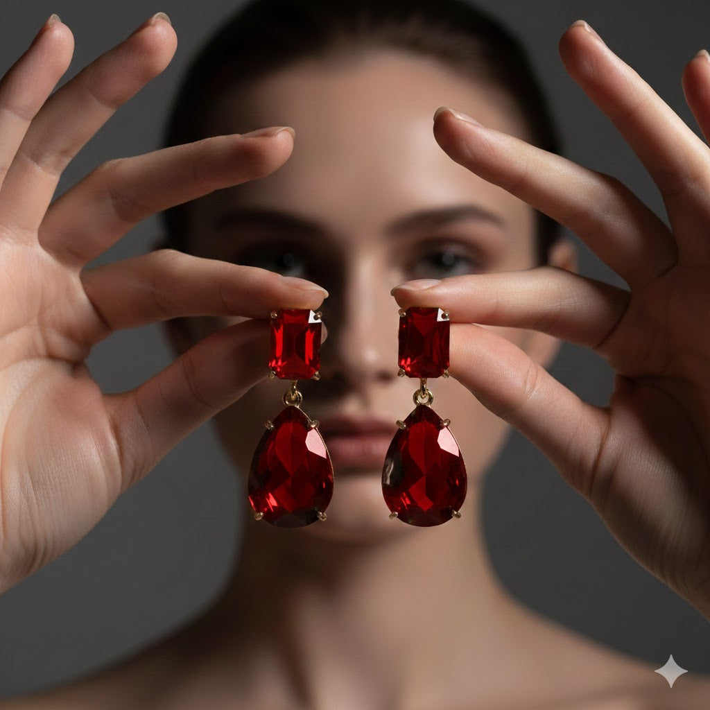 Dazzling Design Gold Plated Crystal Stones Earrings For Girls/women