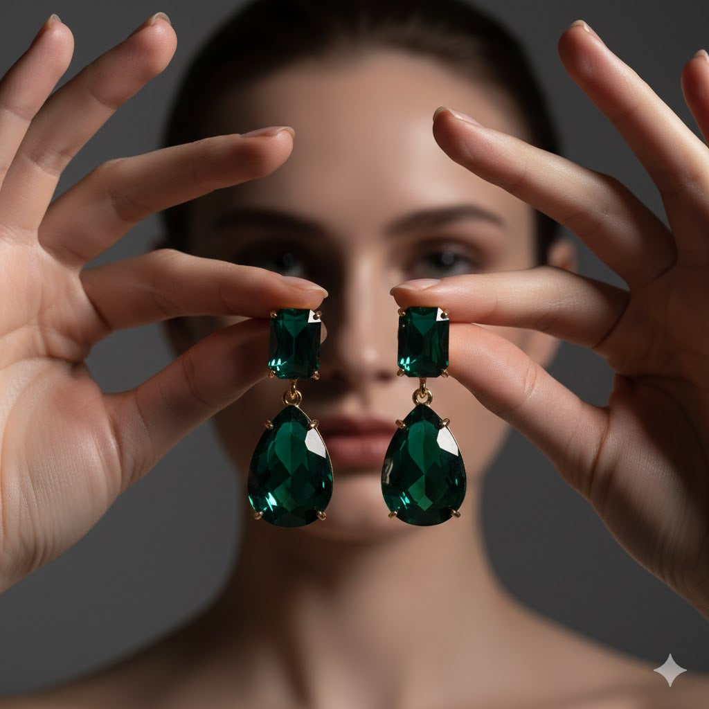 Dazzling Design Gold Plated Crystal Stones Earrings For Girls/women