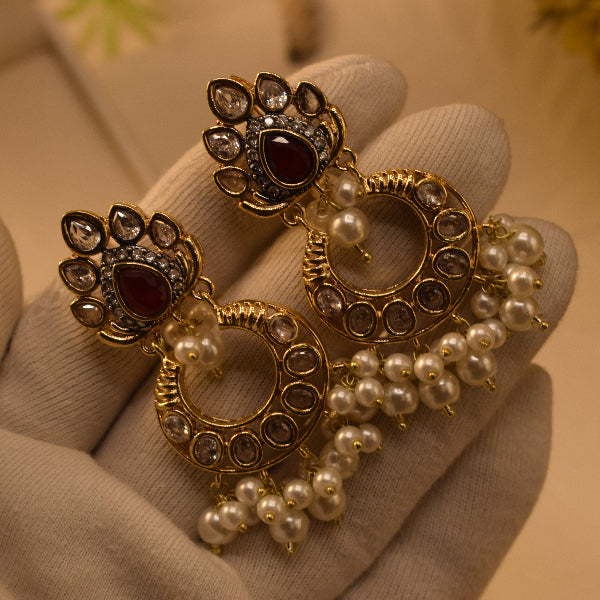 Gorgeous Unique Design Gold Plated Crystal Stones Earrings For Girls/women