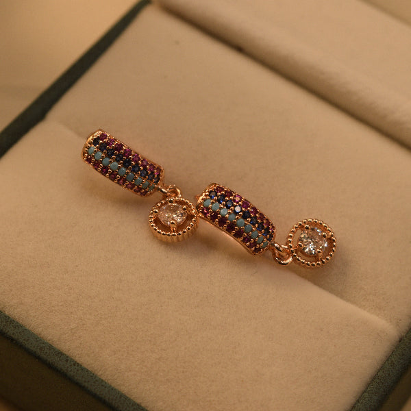 Sparkling Unique Design Gold Plated Crystal Stones Earrings For Girls/women