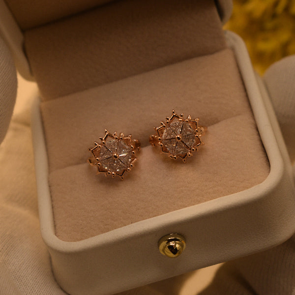 Stylish Unique Design Gold Plated Crystal Stones Earrings For Girls/women