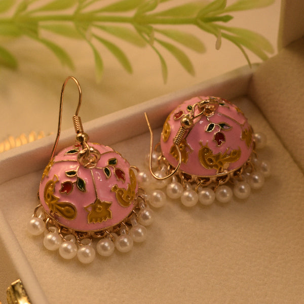 Gorgeous Unique Design Gold Plated Pearls Earrings For Girls/women