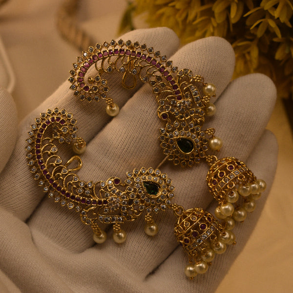 Glamorous Unique Design Gold Plated Crystal Stones Ear Cuffs For Girls/women