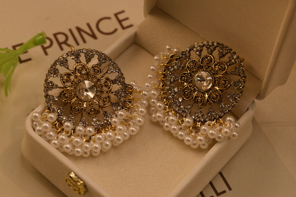 Luxury Unique Design Gold Plated Crystal Stones Earrings For Girls/women