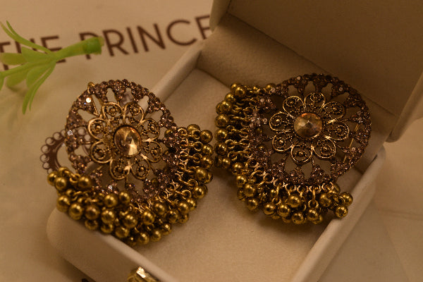 Luxury Unique Design Gold Plated Crystal Stones Earrings For Girls/women