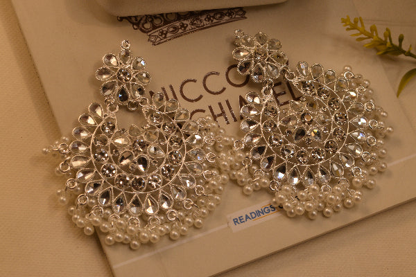 Beautiful Design Silver Plated Crystal Stones Earrings For Girls/women