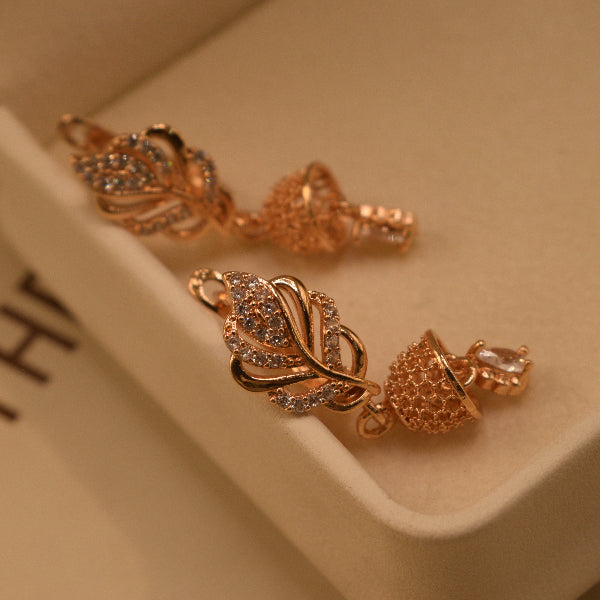 Luminous Unique Design Gold Plated Crystal Stones Earrings For Girls/women