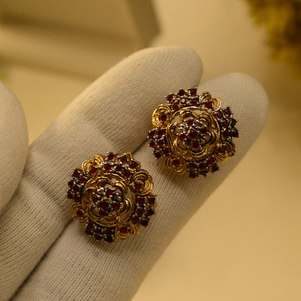 Elegant Unique Design Gold Plated Crystal Stones Earrings For Girls/women