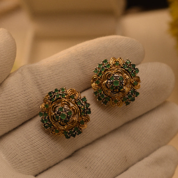 Elegant Unique Design Gold Plated Crystal Stones Earrings For Girls/women