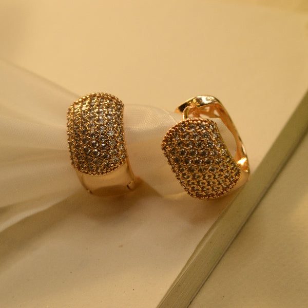 Stylish Unique Design Gold Plated Crystal Stones Earrings For Girls/women