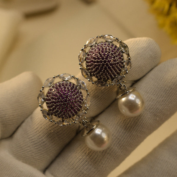 Luminous Design Silver Plated Crystal Stones Earrings For Girls/women