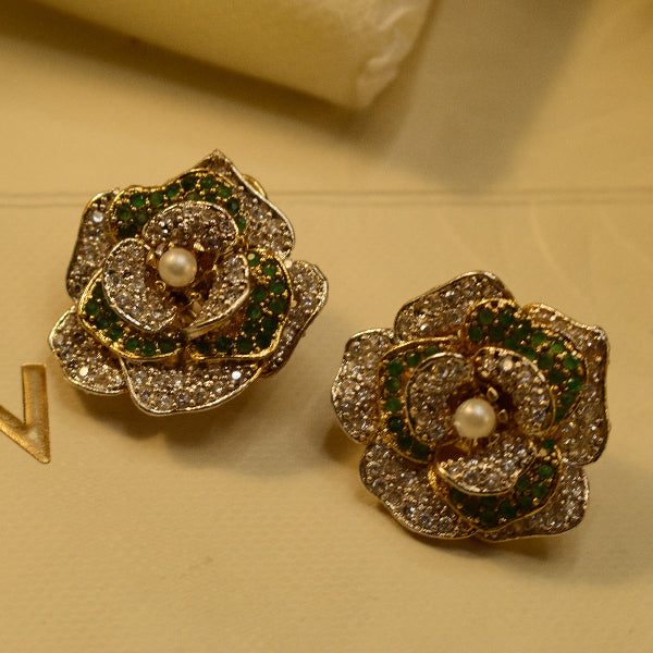 Luxury Unique Design Gold Plated Crystal Stones Earrings For Girls/women