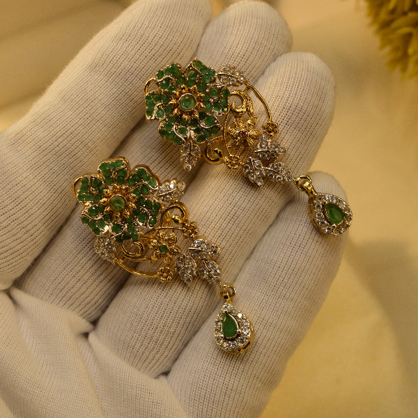 Stylish Unique Design Gold Plated Crystal Stones Earrings For Girls/women