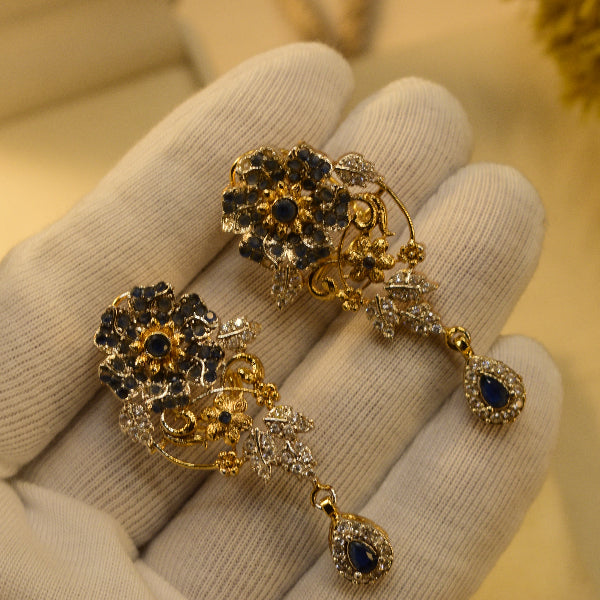 Stylish Unique Design Gold Plated Crystal Stones Earrings For Girls/women