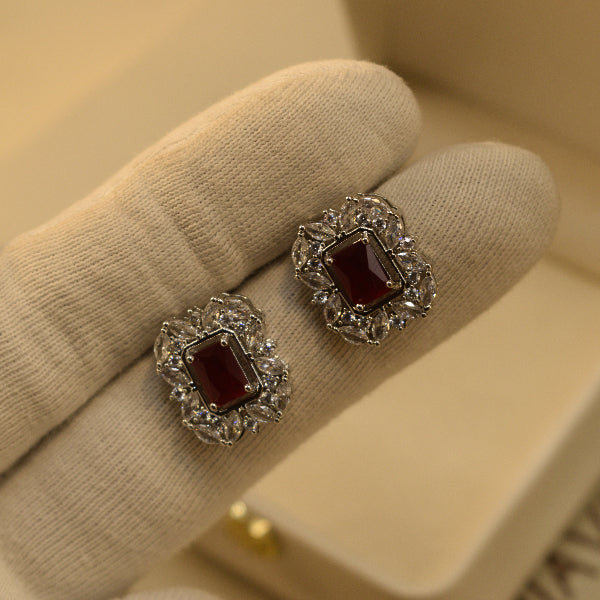 Glamorous Design Silver Plated Crystal Stones Earrings For Girls/women