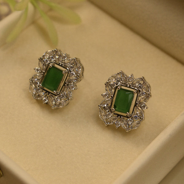 Glamorous Design Silver Plated Crystal Stones Earrings For Girls/women