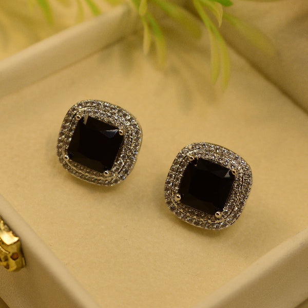 Fancy Design Silver Plated Crystal Stones Earrings For Girls/women