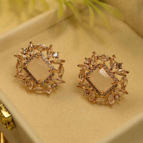 Luminous Design Gold Plated Crystal Stones Earrings For Girls/women