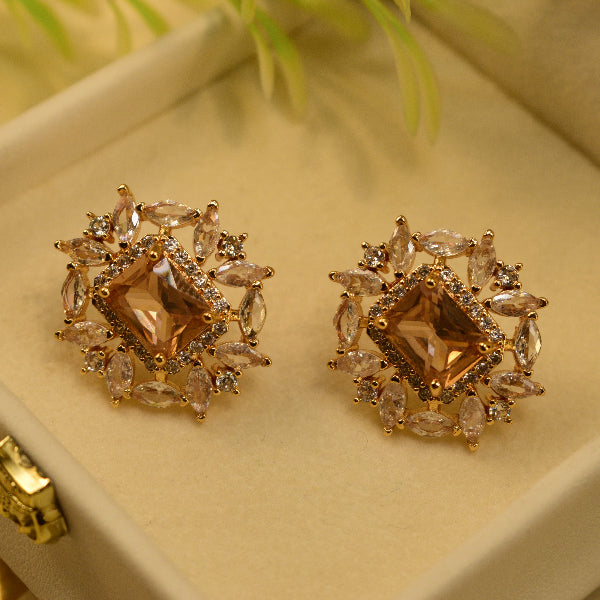 Luminous Design Gold Plated Crystal Stones Earrings For Girls/women