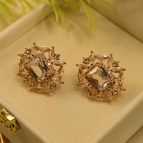 Luminous Design Gold Plated Crystal Stones Earrings For Girls/women
