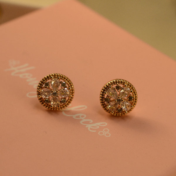 Glamorous Unique Design Gold Plated Crystal Stones Earrings For Girls/women