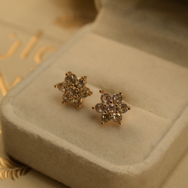 Fancy Unique Design Gold Plated Crystal Stones Earrings For Girls/women