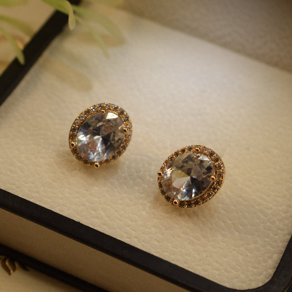 Luminous Unique Design Gold Plated Crystal Stones Earrings For Girls/women