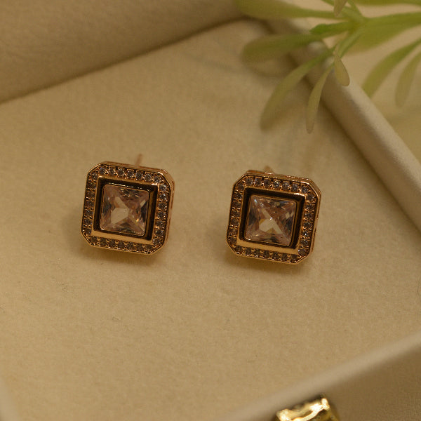Elegant Unique Design Gold Plated Crystal Stones Earrings For Girls/women