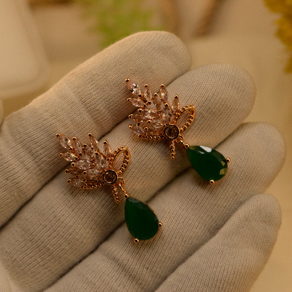 Sparkling Unique Design Gold Plated Crystal Stones Earrings For Girls/women
