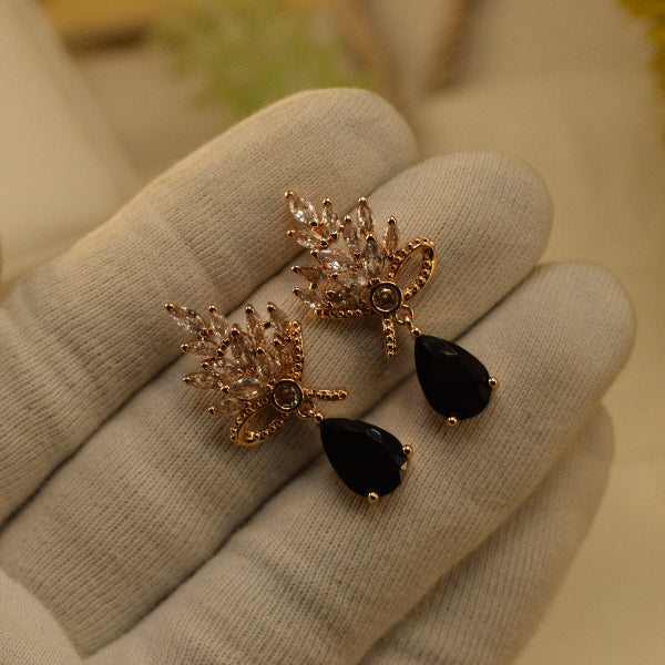 Sparkling Unique Design Gold Plated Crystal Stones Earrings For Girls/women