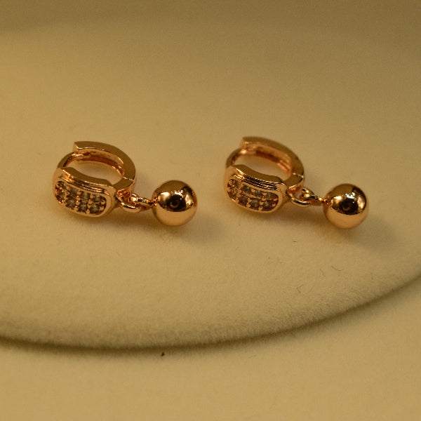 Stylish Unique Design Gold Plated Crystal Stones Earrings for Kids