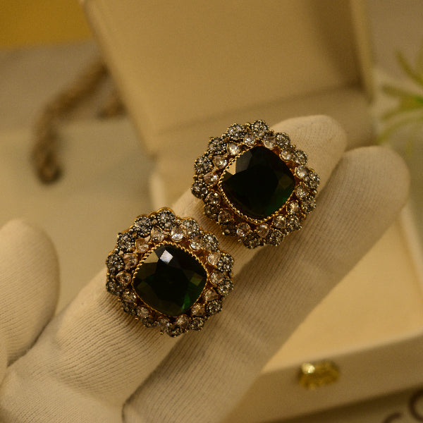 Gorgeous Unique Design Gold Plated Crystal Stones Earrings For Girls/women