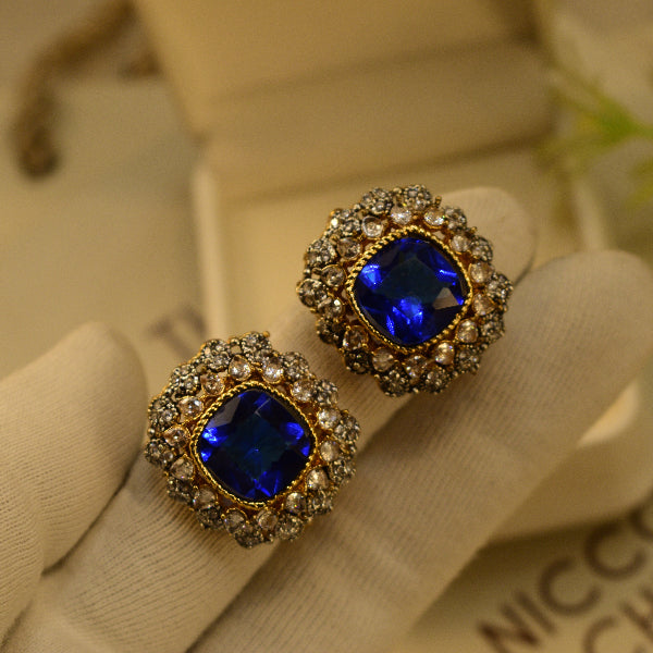 Gorgeous Unique Design Gold Plated Crystal Stones Earrings For Girls/women