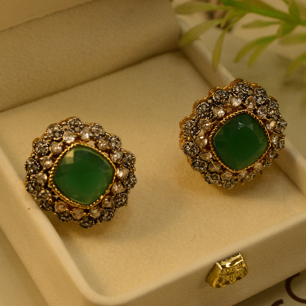 Gorgeous Unique Design Gold Plated Crystal Stones Earrings For Girls/women