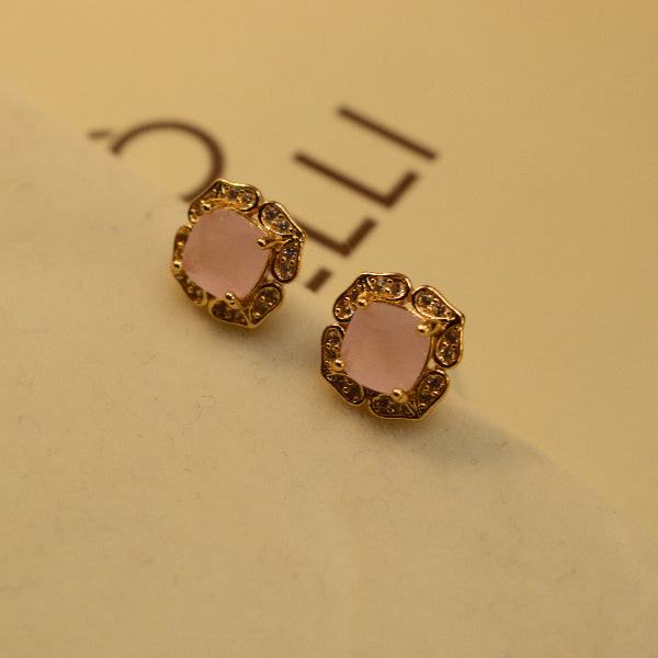 Glamorous Unique Design Gold Plated Crystal Stones Earrings For Girls/women