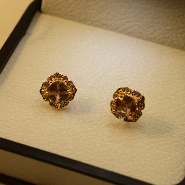 Glamorous Unique Design Gold Plated Crystal Stones Earrings For Girls/women