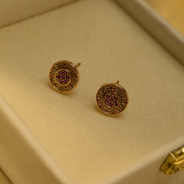 Charming Unique Design Gold Plated Crystal Stones Earrings For Girls/women