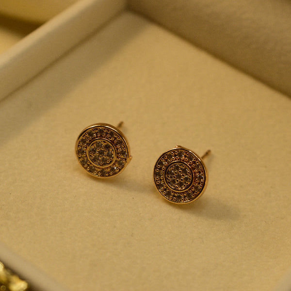 Charming Unique Design Gold Plated Crystal Stones Earrings For Girls/women