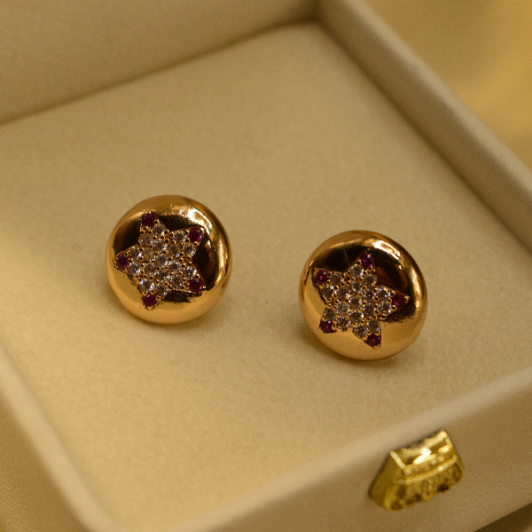 Fancy Unique Design Gold Plated Crystal Stones Earrings For Girls/women