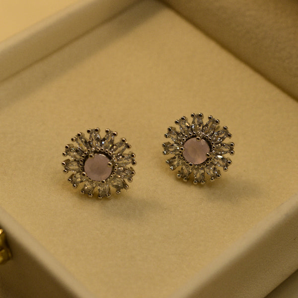 Elegant Unique Design Silver Plated Crystal Stones Earrings For Girls/women