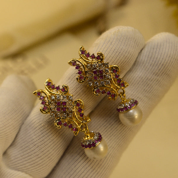 Fancy Unique Design Gold Plated Crystal Stones Earrings For Girls/women