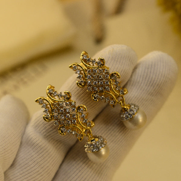 Fancy Unique Design Gold Plated Crystal Stones Earrings For Girls/women