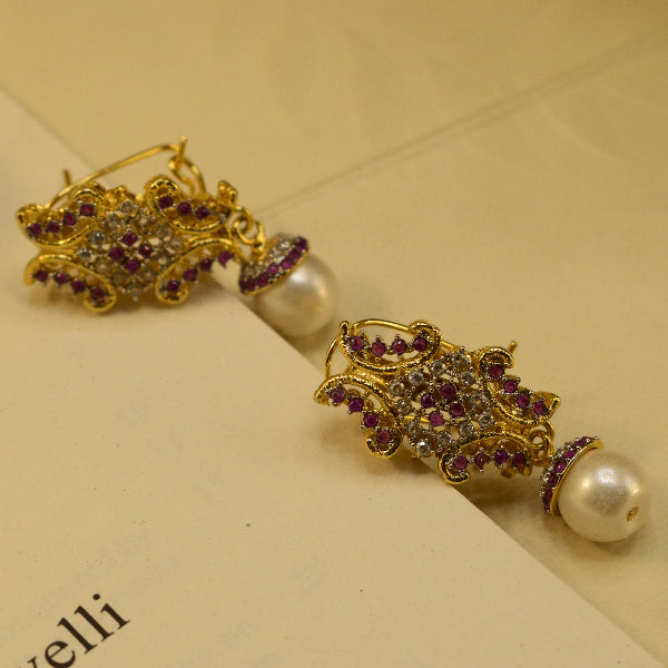 Fancy Unique Design Gold Plated Crystal Stones Earrings For Girls/women