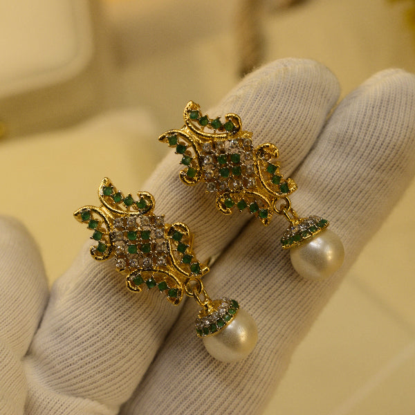 Fancy Unique Design Gold Plated Crystal Stones Earrings For Girls/women