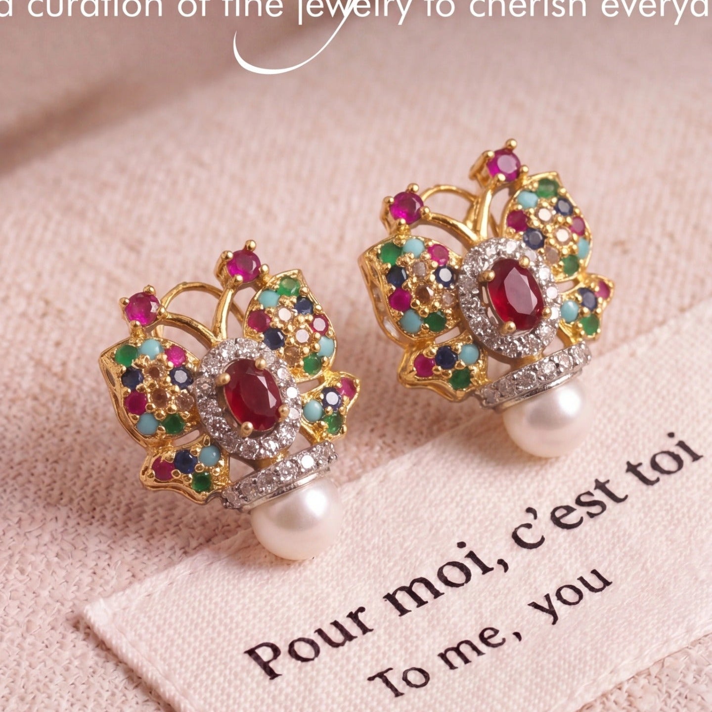 Dazzling Design Gold Plated Crystal Stones Earrings For Girls/women