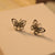Elegant Butterfly Design Silver Crystal Earrings For Girls/Women